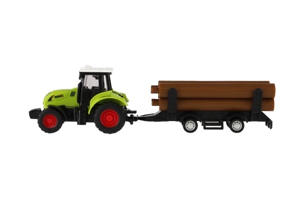 Tractor cu remorcă din plastic 24cm cu fricțiune