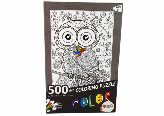 Puzzle de colorat cu 500 de piese bufniță