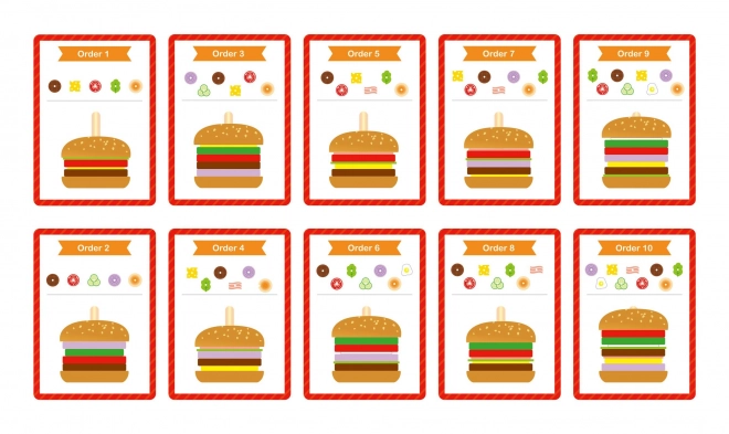 Burger din lemn pentru copii 15 piese WOOPIE GREEN