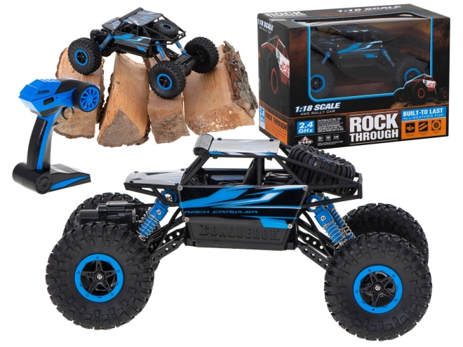 mașină cu telecomandă RC Rock Crawler HB 2.4GHz 1:18 albastru