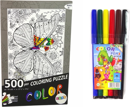Carte de colorat Puzzle 500 piese Fluture