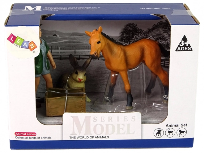 Set de figurine cal și animale luminoase