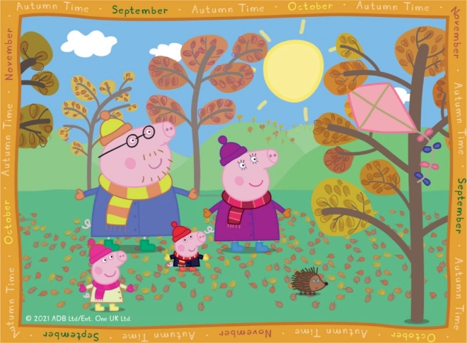 Puzzle progresiv prietenii Pepa Pig anotimpurile