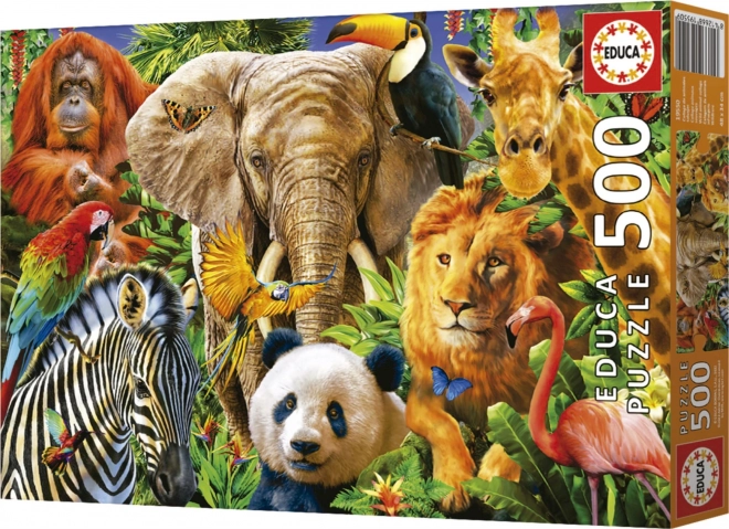 Puzzle colaj animale sălbatice 500 bucăți Educa