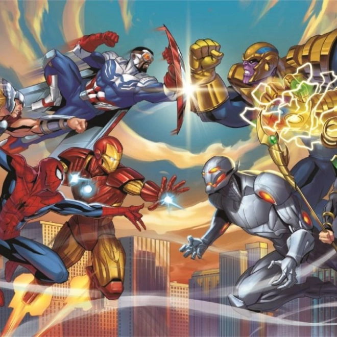 Puzzle panoramic Marvel: Eroi vs. răufăcători 1000 piese