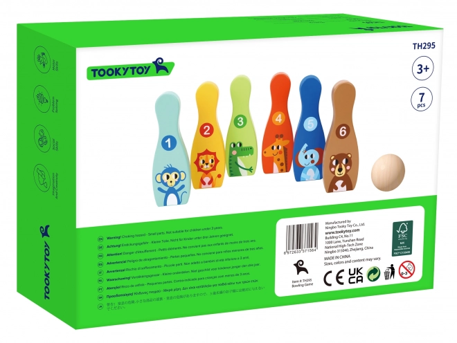 Set de bowling din lemn pentru copii Tooky Toy