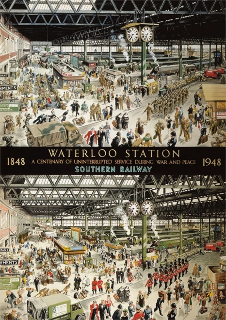 Puzzle Stația Waterloo 1848 și 1948 1000 piese