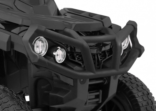 ATV pentru copii, quad Air pe baterie Negru + roți gonflabile + radio MP3 + pornire lentă