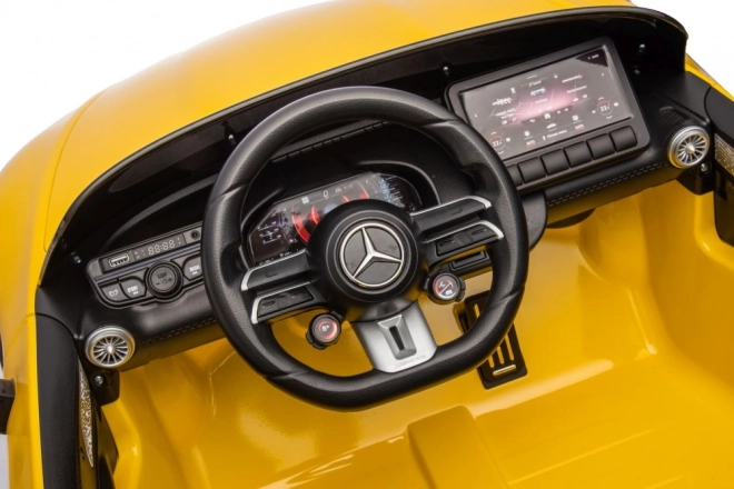 Mașină cu acumulator Mercedes AMG SL63 vopsită în galben