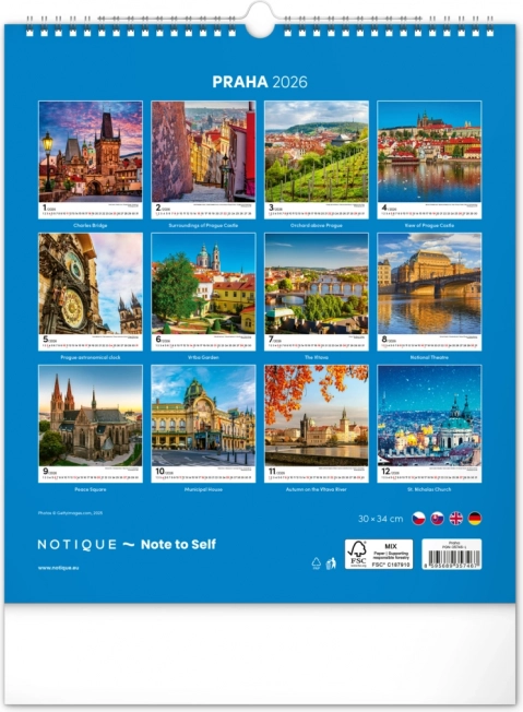 Calendar de perete Praga 2026