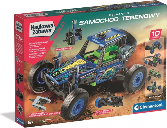 Laborator de mecanică: vehicul off-road CLEMENTONI – set de construcție 10 în 1