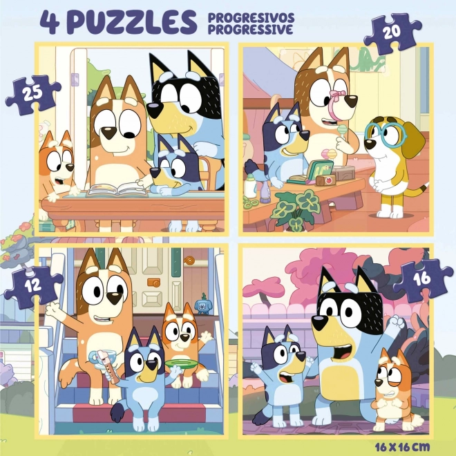 Puzzle Educa în valiză Bluey 4 în 1