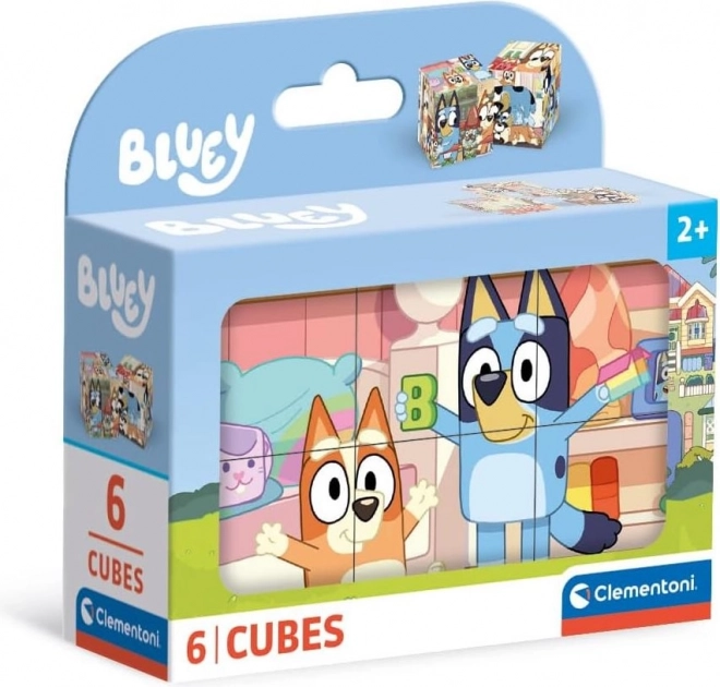 Cuburi puzzle Bluey Clementoni, 6 cuburi