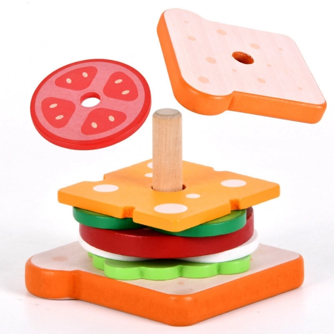 Jucărie sandwich din lemn cu rețete