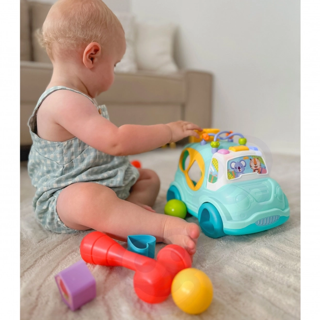 Mașinuță Interactivă Muzicală Sortatoare Montessori Albastră
