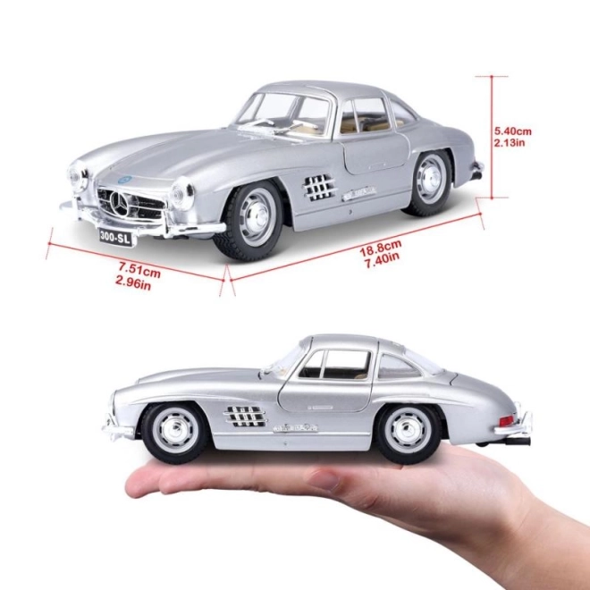 Model de mașină Mercedes Benz 300SL Bburago la scară 1:24