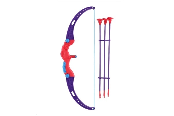 Set arc cu săgeți cu ventuze și țintă roz-violet