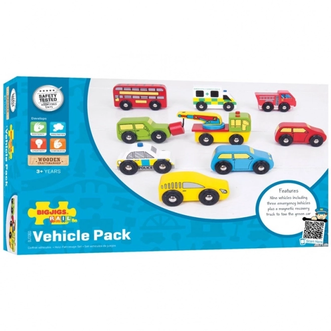 Set de vehicule din lemn Bigjigs Rail