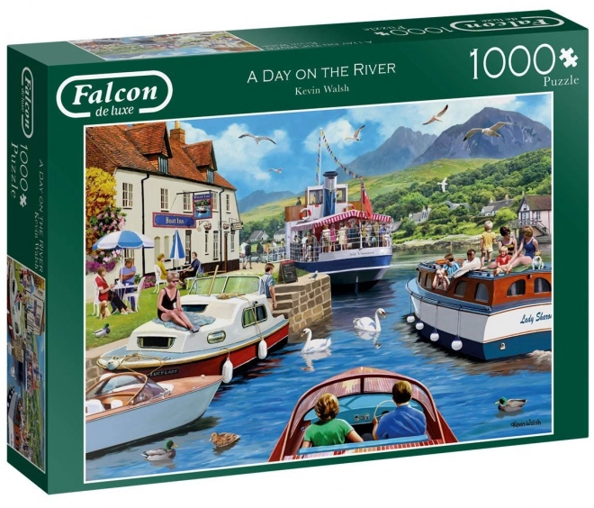 Puzzle Falcon peisaj la râu 1000 piese