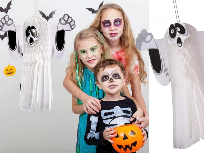 Decoratiune din hartie 3D fantoma pentru Halloween