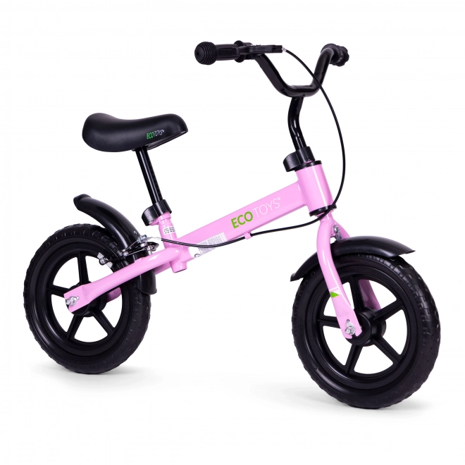 Bicicletă de echilibru cu frână pentru copii ECOTOYS roz