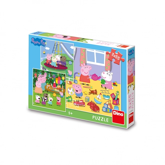 Puzzle Dino Peppa Pig în vacanță