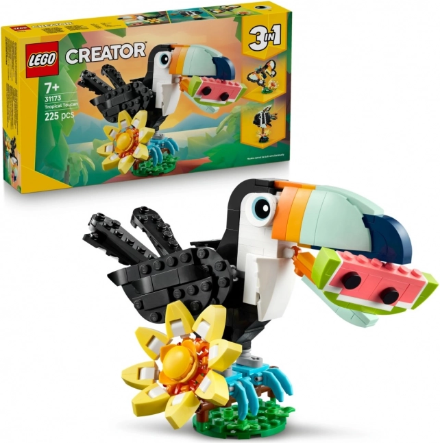 creator 3în1: tucan tropical – set de construcție 3 în 1