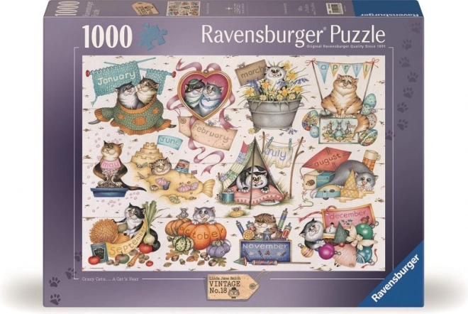 Puzzle Ravensburger Calendar Pisicii 1000 Piese