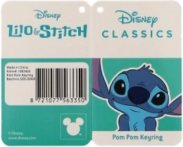 Breloc pentru chei Stitch cu pompon