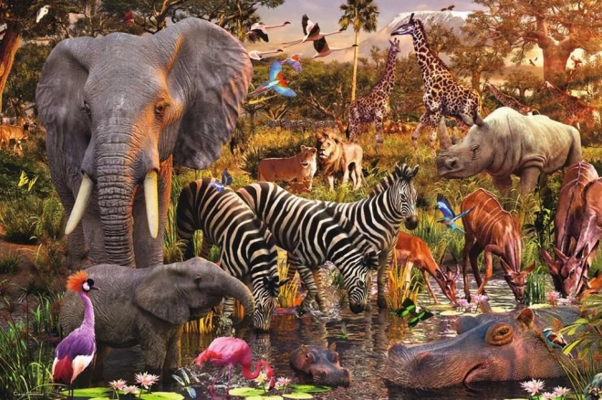 Puzzle animale din Africa Ravensburger 3000 piese