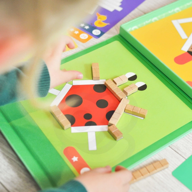 Joc de puzzle logic cu blocuri magnetice Tooky Toy