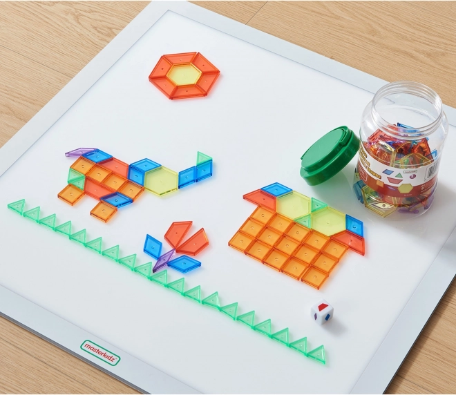 Panou LED pătrat colorat MASTERKIDZ cu mozaic Montessori 140 piese