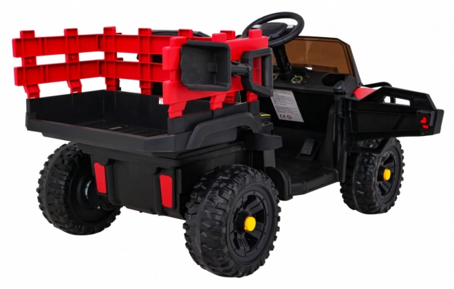 Pick-up agricol pentru copii roșu + telecomandă + remorcă bagaje + lopată + EVA + MP3 LED