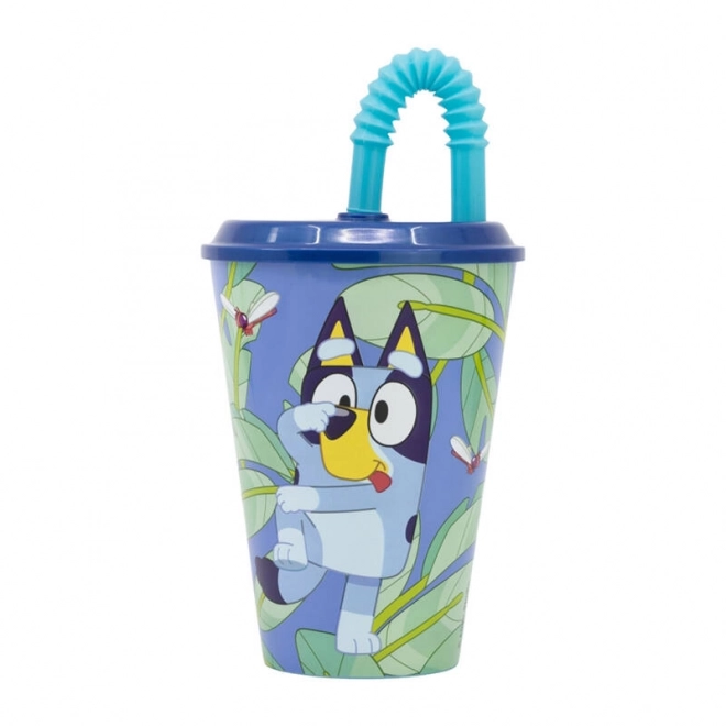 Cana pentru copii cu pai Bluey, 430 ml