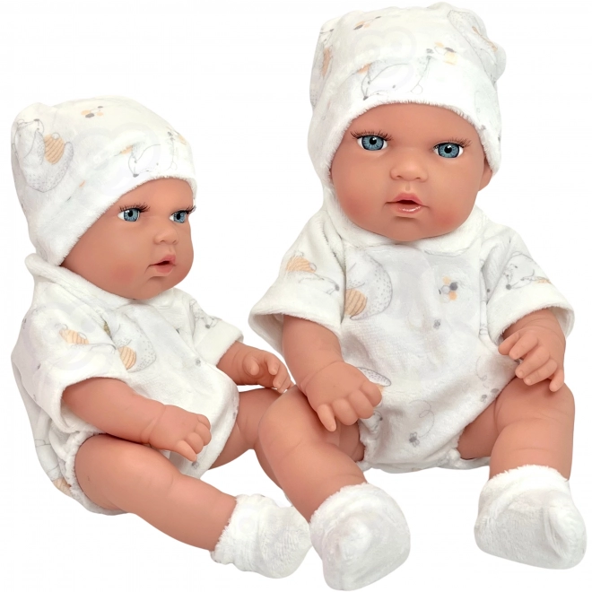 Set bebeluș cu păpușă și marsupiu roz Woopie Royal