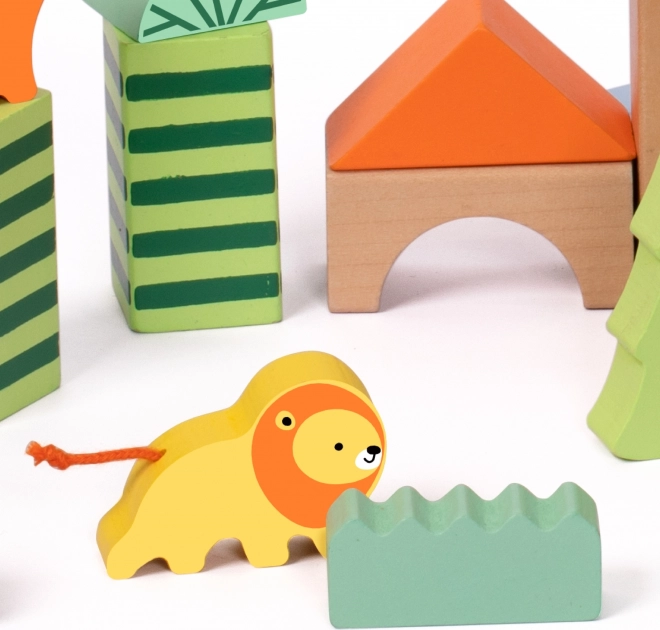 Cuburi Creative din Lemn Lumea Pădurii Classic World 50 buc