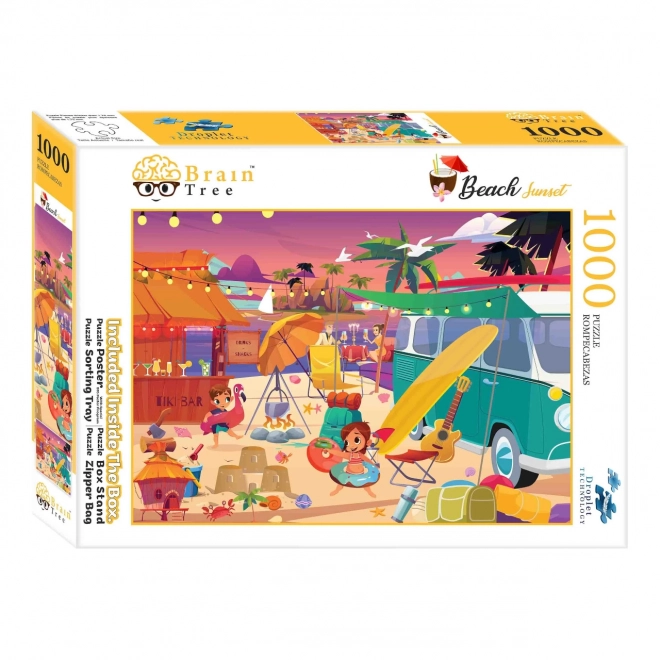 Puzzle Brain Tree apus de soare pe plajă 1000 piese