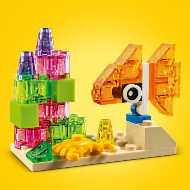 Lego Classic set creativ cu cărămizi transparente