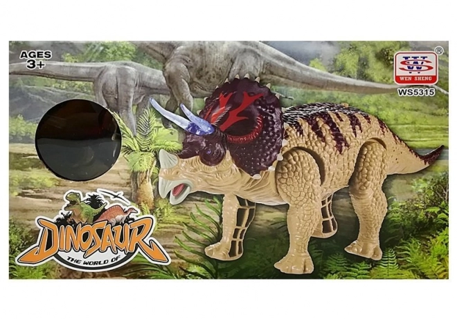 Dinozaur triceratops cu baterii