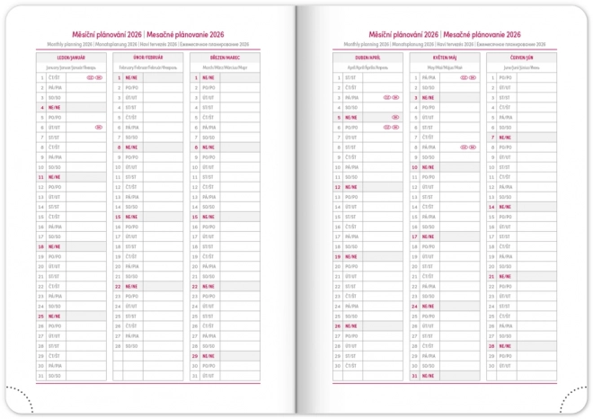 Agenda săptămânală Neo 2025 mov 15x21 cm