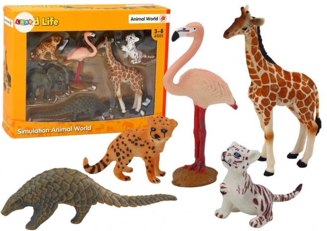 figurine animale set girafă flamingo elefant tigru