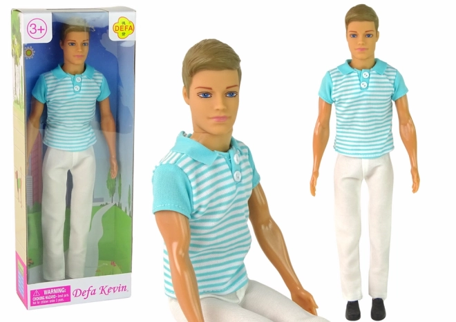 Baby păpușă băiat păr blond – cămașă turcoaz