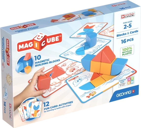 Geomag Magicube Blocks & Cards – set magnetic cu 16 piese