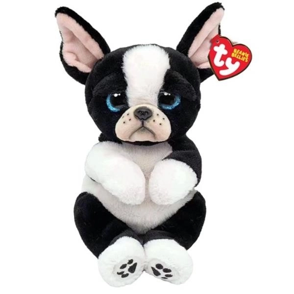 Jucărie de pluș Ty Beanie Bellies câine alb-negru