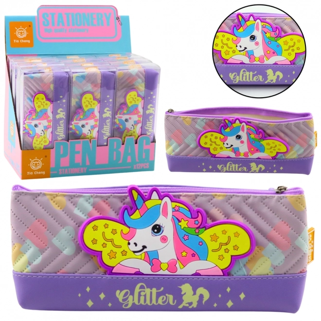 Perniu cu unicorn violet