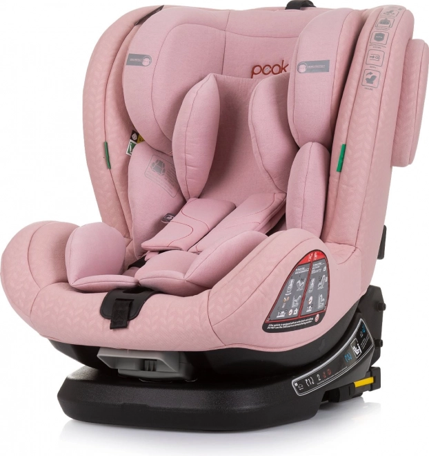 Scaun auto rotativ Chipolino Peak i-Size 40-150cm Isofix Flamingo
