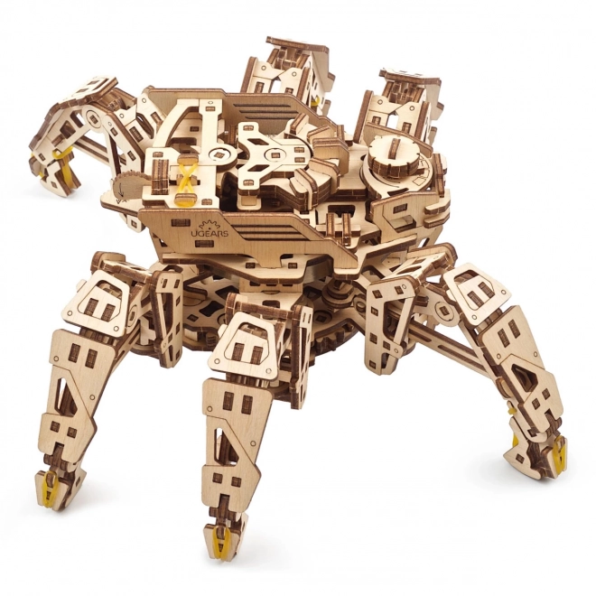 Puzzle 3D Mecanic din Lemn Ugears Explorator Hexapod