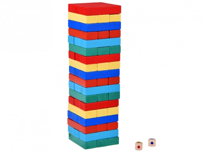 Jenga turnul clătinător din lemn cu blocuri colorate