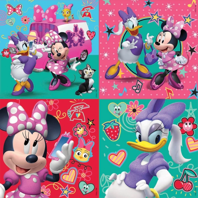 Puzzle EDUCA în geantă Minnie și Daisy 4 în 1