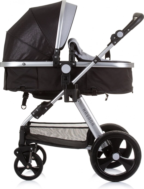 CHIPOLINO Cărucior combinat HAVANA 2in1 Obsidian – Argint